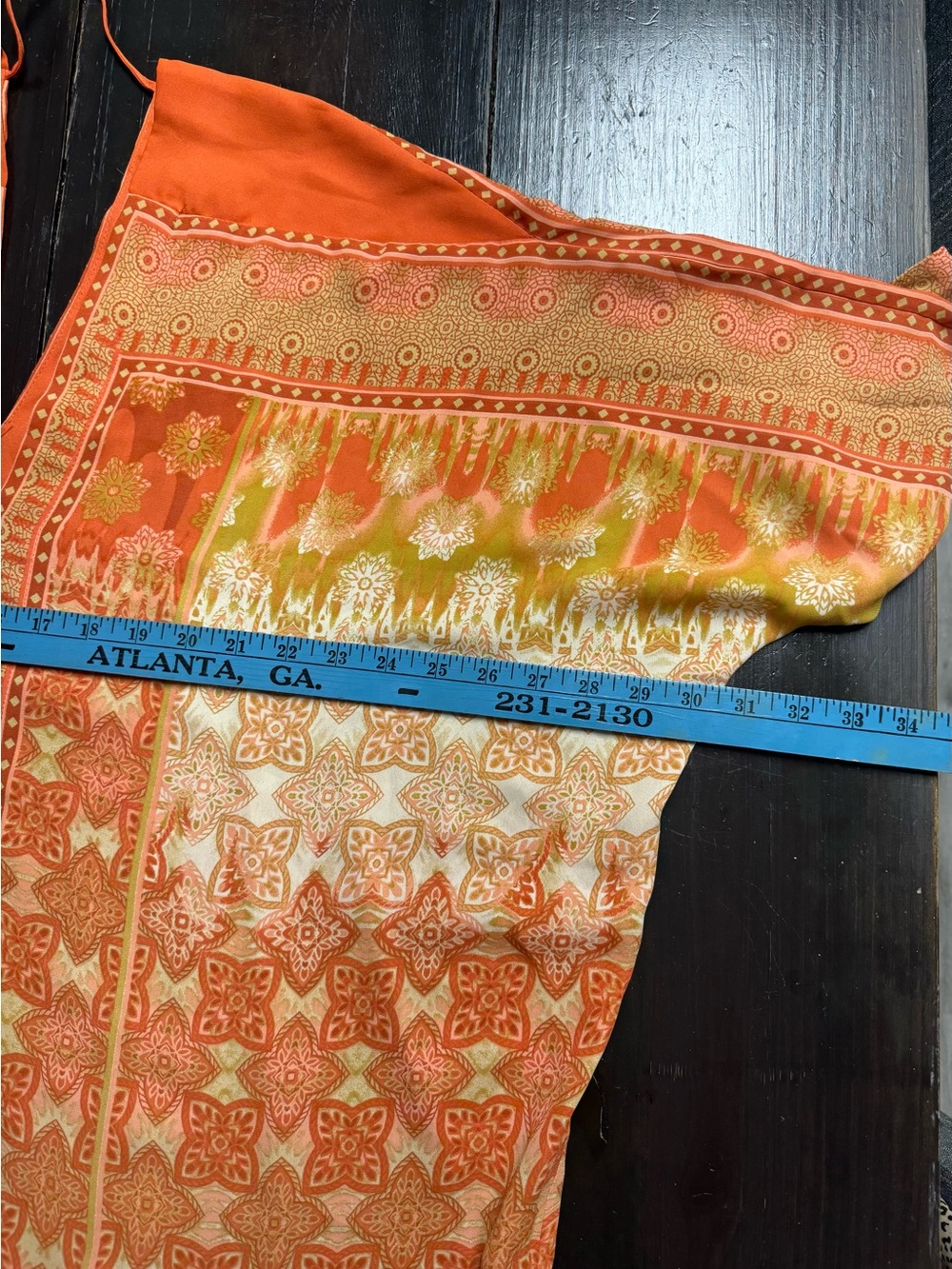 Rose & Olive Orange and Yellow Paisley V-Neck Tunic - Picture 4 of 8